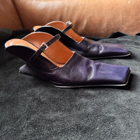 Miista ALDITH navy blue mules pumps cut out subversive designer sculpted - Picture 10 of 16